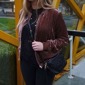 Missguided Velvet Bomber Jacket Size 8